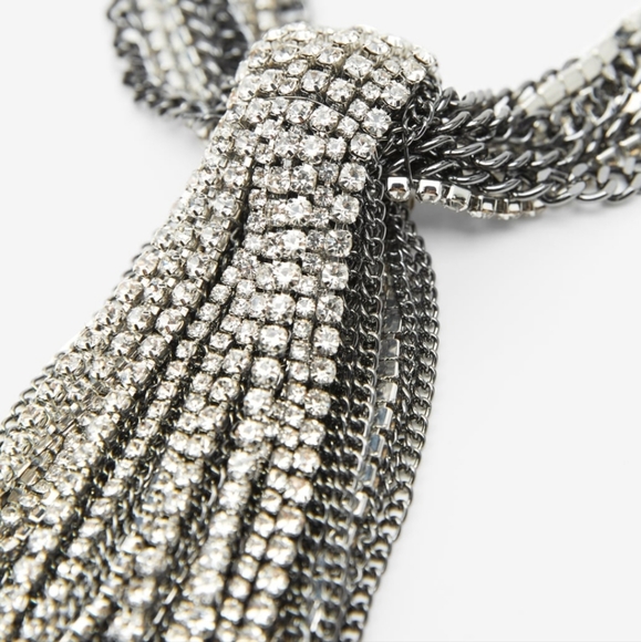 NWTs zara rhinestone cascade necklace - Picture 2 of 4